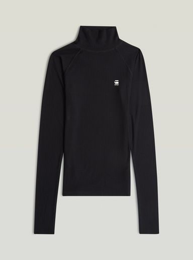 Logo Slim Rib Mock